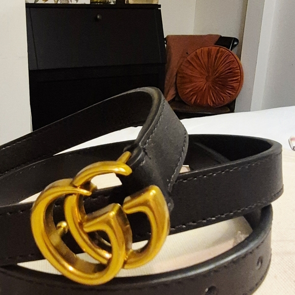 Gucci Accessories - Gucci Black Belt with Gold Buckle